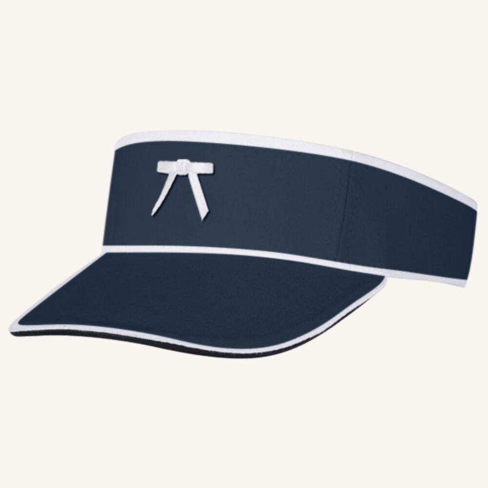 M.A.M.A. Bow Collection - Women's Visor Hat | Blue & White